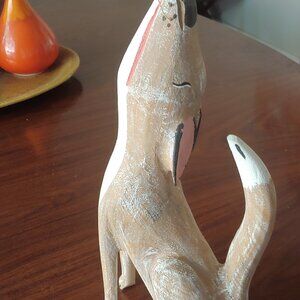 Coyote  Wood carving - Hector Rascon '88- Southwest Folk Art